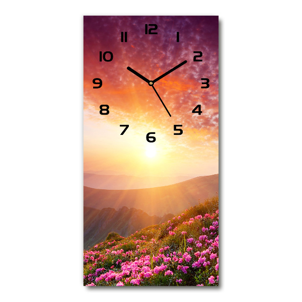 Orologio verticale con motivo Primavera in montagna