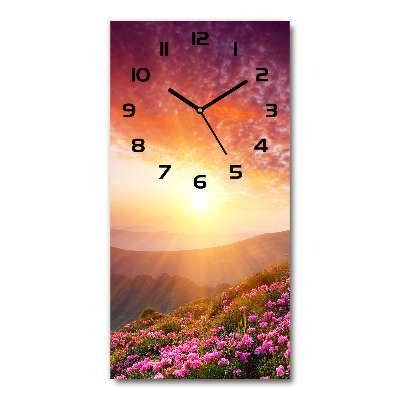 Orologio verticale con motivo Primavera in montagna