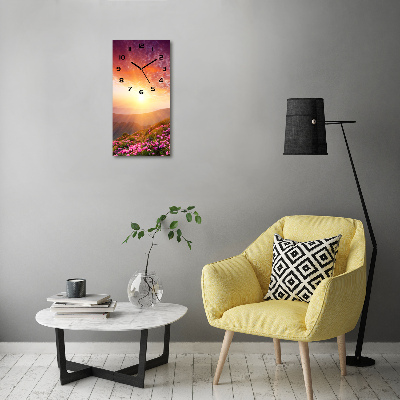 Orologio verticale con motivo Primavera in montagna