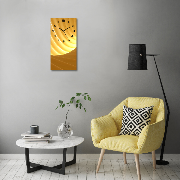 Orologio verticale in vetro con motivo a vortice astratto