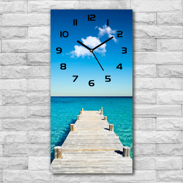 Orologio verticale con molo decorativo in legno