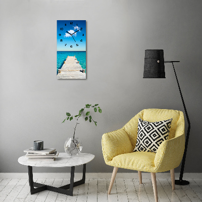 Orologio verticale con molo decorativo in legno