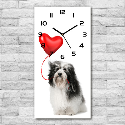 Orologio verticale con motivo Havanese che regge un palloncino