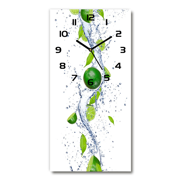 Orologio verticale in vetro con finitura color lime