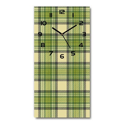Orologio verticale con motivo a scacchi verdi