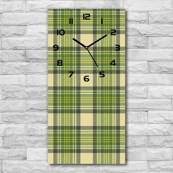 Orologio verticale con motivo a scacchi verdi