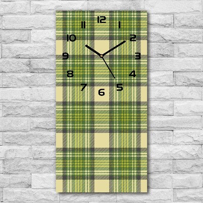 Orologio verticale con motivo a scacchi verdi