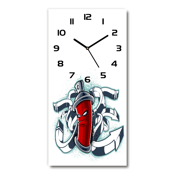 Orologio rettangolare con quadrante in stile graffiti