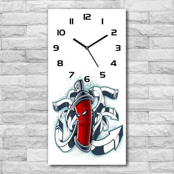 Orologio rettangolare con quadrante in stile graffiti