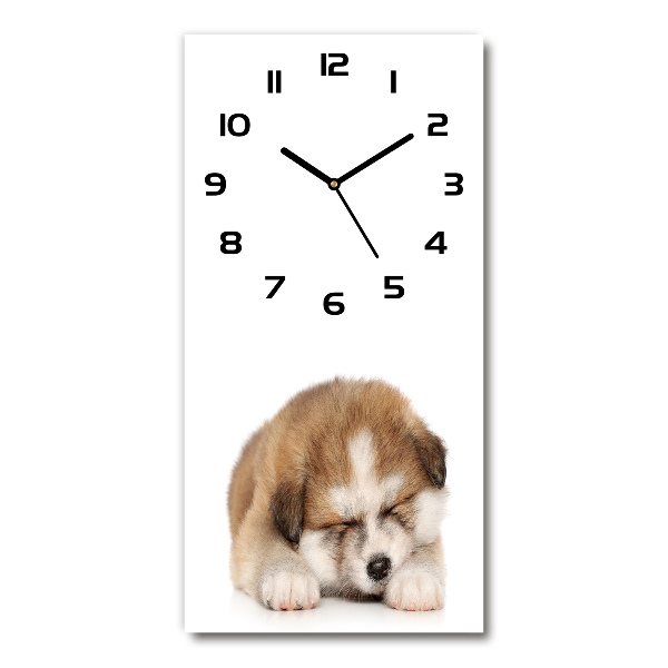 Orologio verticale con decorazione a tema Cucciolo di Akita