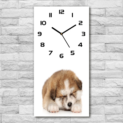 Orologio verticale con decorazione a tema Cucciolo di Akita