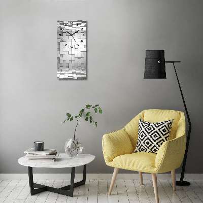 Orologio verticale in vetro con motivo a cubi