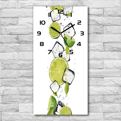 Orologio verticale in vetro con motivo lime e ghiaccio