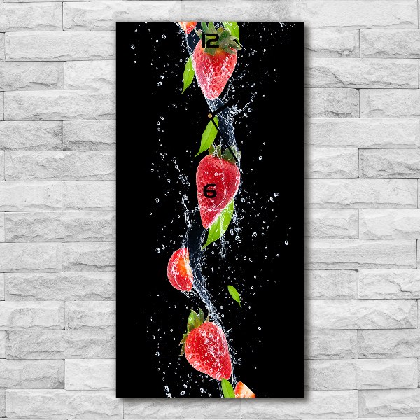 Orologio verticale in vetro con motivo a fragole