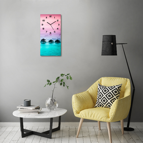 Orologio rettangolare con quadrante ispirato a un bungalow sull'acqua