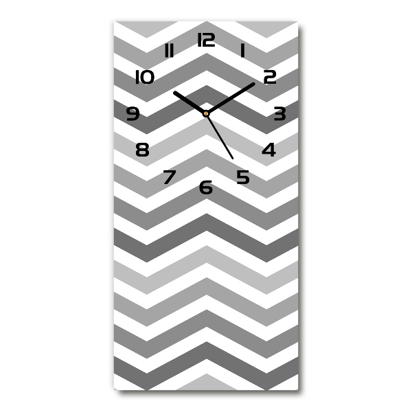 Orologio verticale in vetro con motivo a zigzag grigio