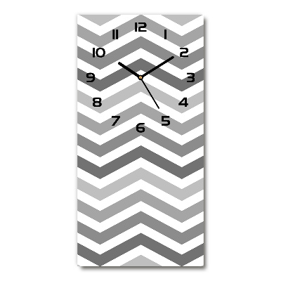 Orologio verticale in vetro con motivo a zigzag grigio