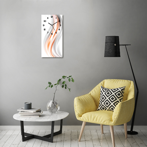 Orologio verticale in vetro con motivo a onde astratte