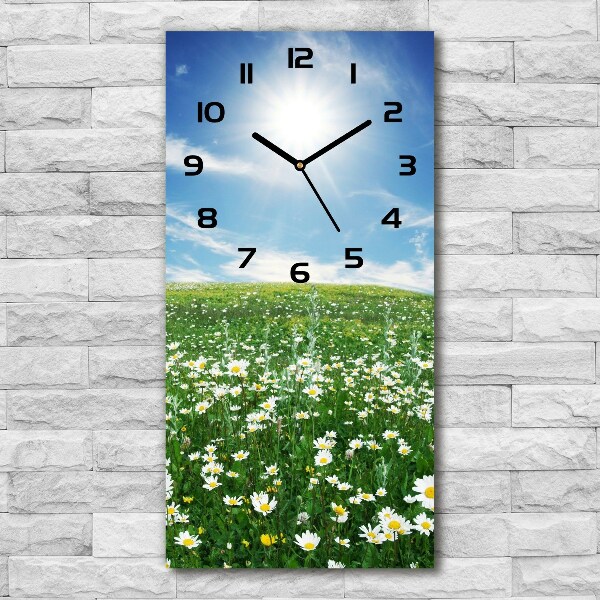 Orologio verticale in vetro con motivo Prato