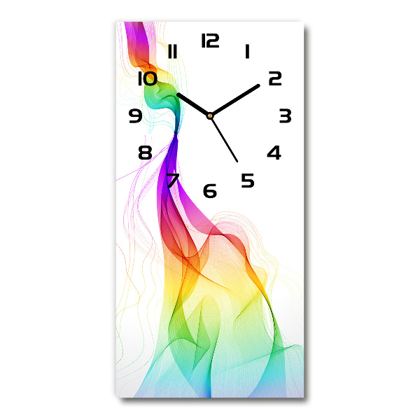 Orologio verticale in vetro con decorazione ad astrazione colorata