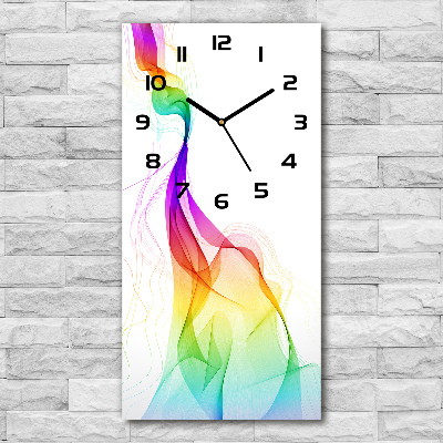 Orologio verticale in vetro con decorazione ad astrazione colorata