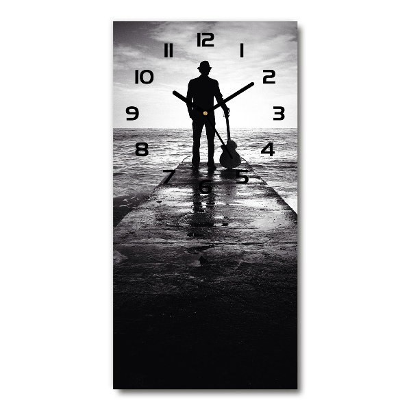 Orologio rettangolare con motivo 'Chitarrista sul molo'