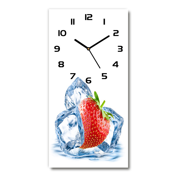 Orologio verticale in vetro con motivo fragola e ghiaccio
