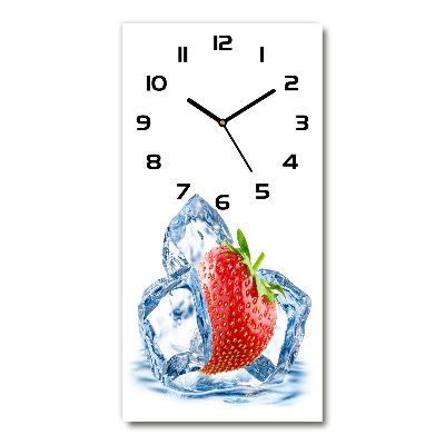 Orologio verticale in vetro con motivo fragola e ghiaccio