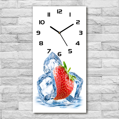 Orologio verticale in vetro con motivo fragola e ghiaccio