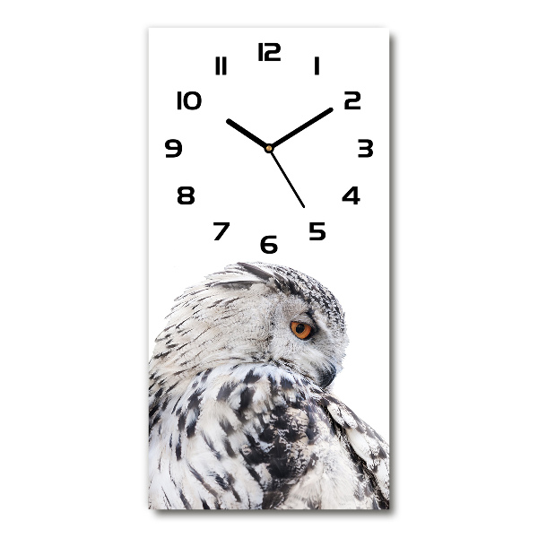 Orologio verticale con motivo gufo bianco