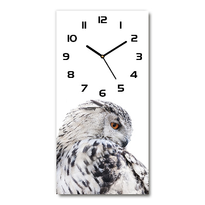 Orologio verticale con motivo gufo bianco