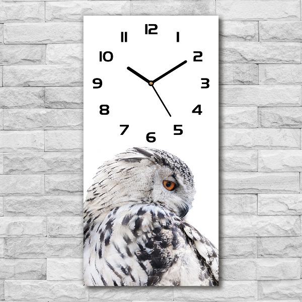 Orologio verticale con motivo gufo bianco