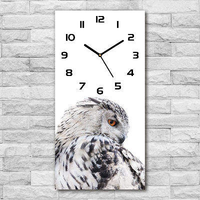 Orologio verticale con motivo gufo bianco