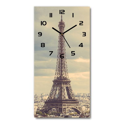 Orologio verticale in vetro con stampa della Torre Eiffel di Parigi