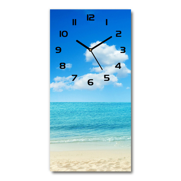 Orologio verticale in vetro con motivo spiaggia tropicale