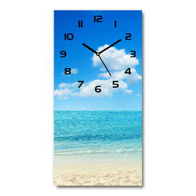 Orologio verticale in vetro con motivo spiaggia tropicale