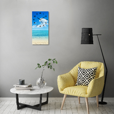 Orologio verticale in vetro con motivo spiaggia tropicale