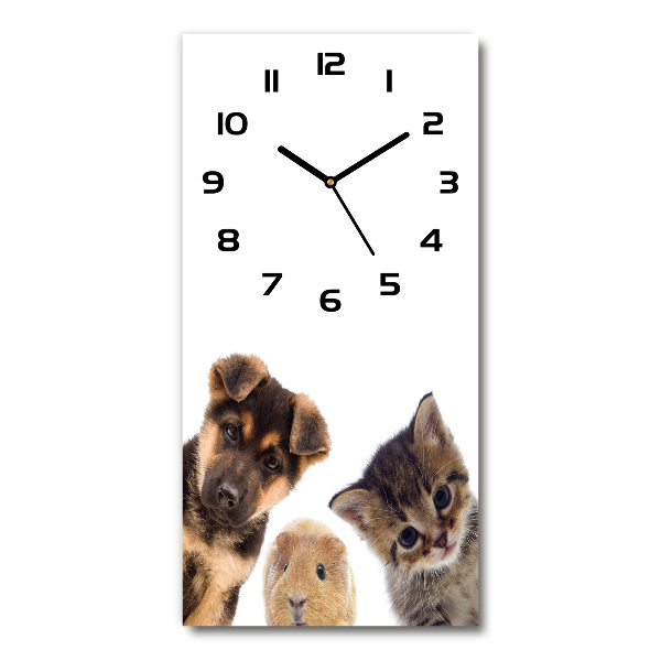 Orologio verticale in vetro con motivo a tema animali domestici