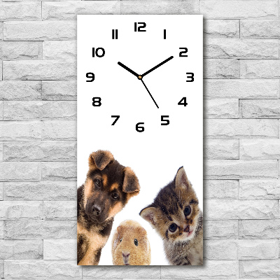 Orologio verticale in vetro con motivo a tema animali domestici