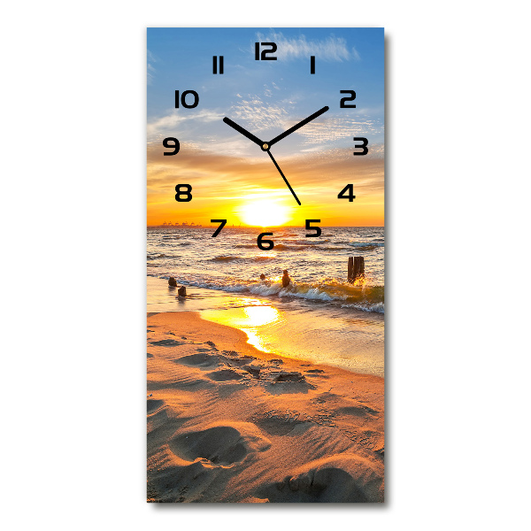 Orologio verticale con motivo mare al tramonto