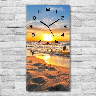 Orologio verticale con motivo mare al tramonto