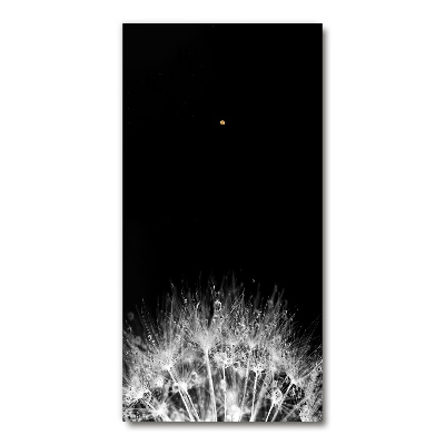 Orologio verticale in vetro con motivo a semi di tarassaco