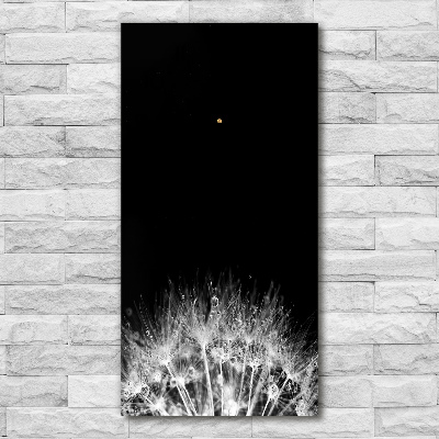 Orologio verticale in vetro con motivo a semi di tarassaco