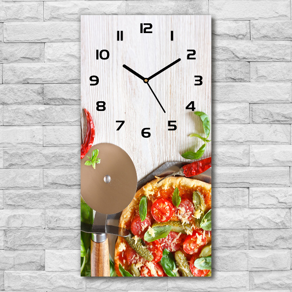 Orologio rettangolare con quadrante a motivo pizza
