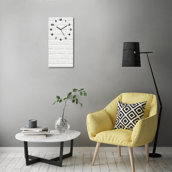 Orologio verticale in vetro con stampa a motivo di muro di mattoni
