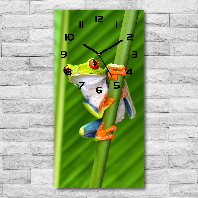 Orologio rettangolare con quadrante decorato con una rana arboricola europea