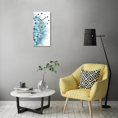 Orologio verticale con quadrante decorato con semi di tarassaco