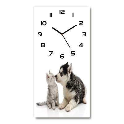 Orologio rettangolare con motivo cane e gatto