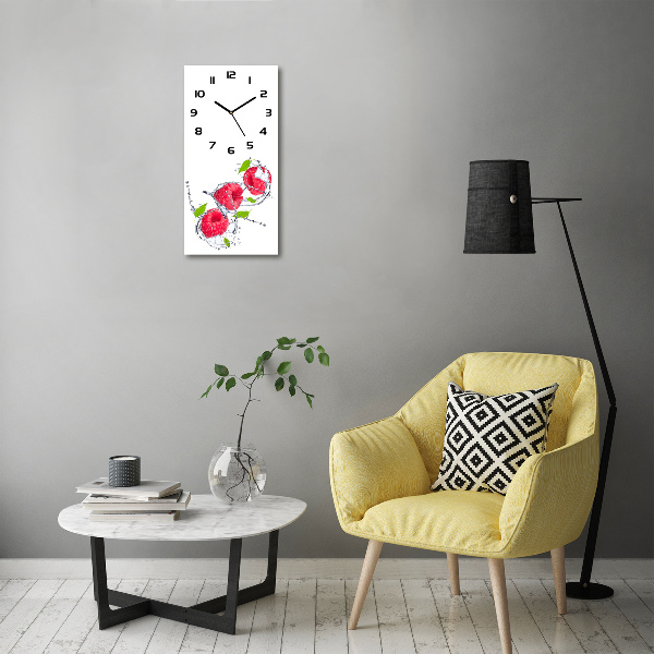 Orologio verticale con motivo di lamponi