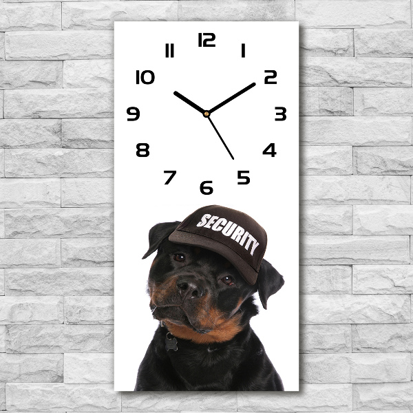Orologio rettangolare con motivo Rottweiler con il berretto